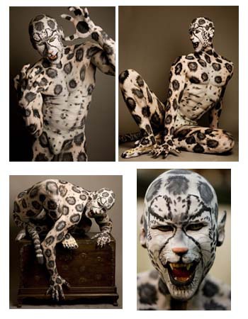 Big Cats Living Statues Or Animated Performers